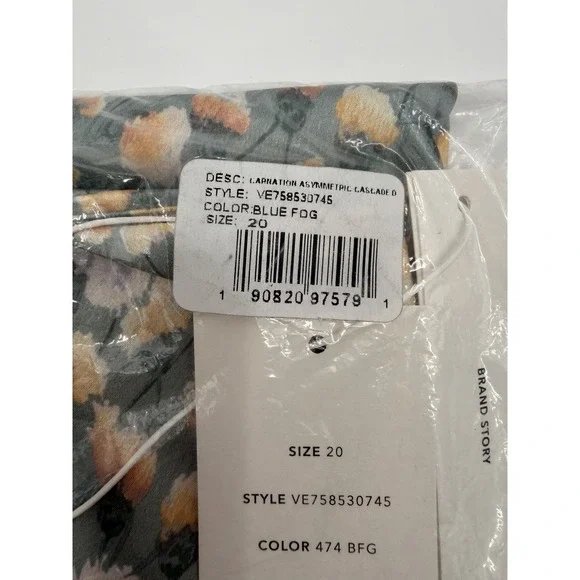 Vince BLUE FOG Women's Carnation Asymmetric Cascade Drape Skirt, US 20 MSRP $325 - Picture 5 of 6